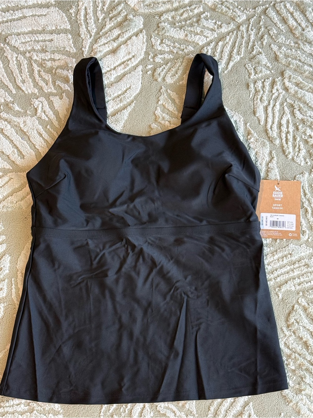 NWT Eddie Bauer Sport Tankini top, Black, Size M